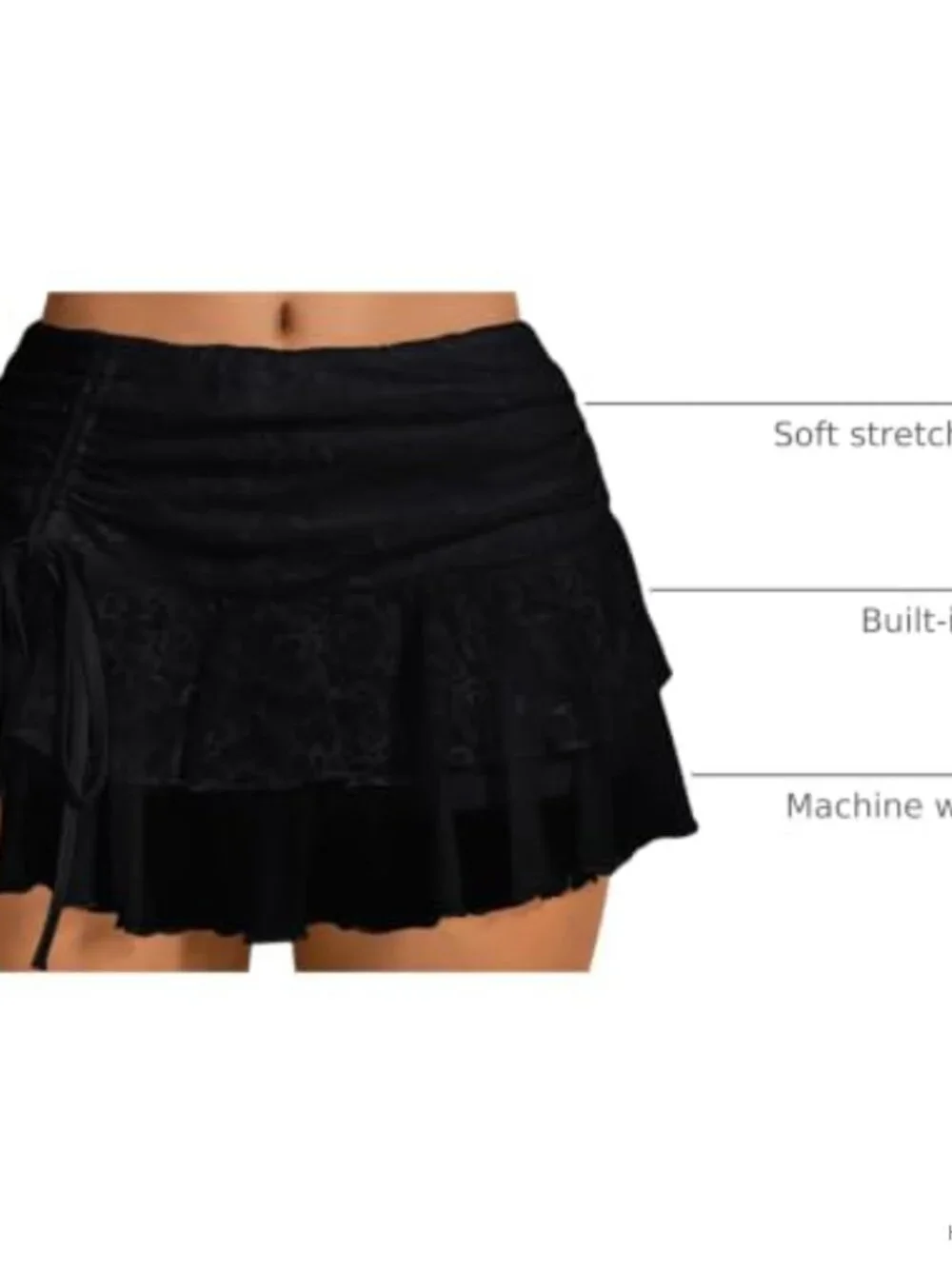 Y2K Lace Ruffle Mini Skirt Skort with Shorts High Waist Layered Boho